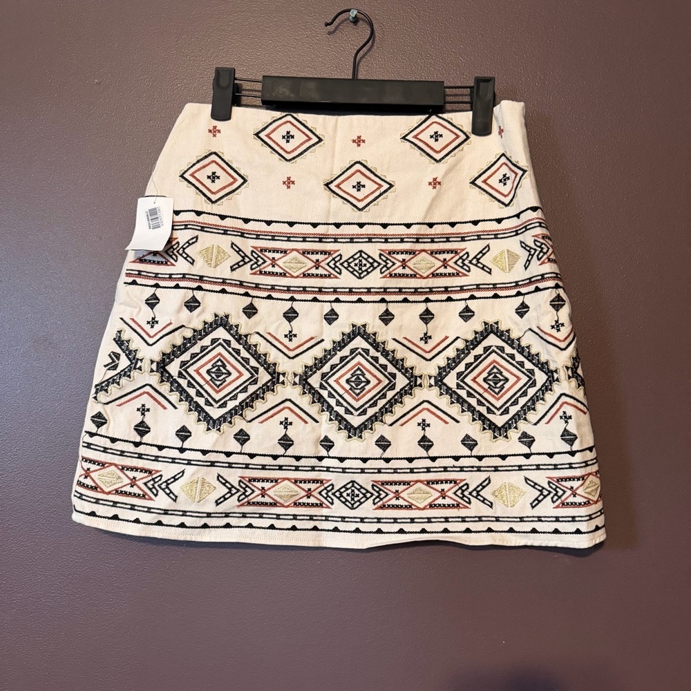 Mew Blu Pepper boutique boho geometric print mini skirt